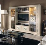 Модульная стенка отделка HUESO, детали золото, ручки золото, арт. LLA.MD.XT.39, LLASS