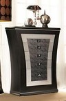 Комод отделка под черный дуб IMPERIO, фронты серебро PLATA ROZADA и орг стекло, арт. LLA.CHD.WO.17, LLASS