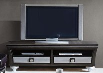 Мебель ТВ отделка черный дуб IMPERIO, ножки и фронты серебро PLATA ROZADA, арт. LLA.TV.WO.20, LLASS