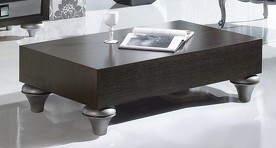 Журнальный столик отделка черный дуб IMPERIO, ножки серебро PLATA ROZADA, арт. LLA.ET.WO.21, LLASS