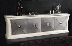 Буфет состаренный кремовый лак, фронты серебро PLATA ROZADA, арт. LLA.SB.WO.19, LLASS