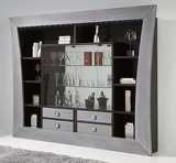 Стеллаж отделка черный дуб IMPERIO, молдинг серебро PLATA ROZADA, арт. LLA.SH.WO.29, LLASS