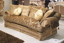 Диван-кровать 3-х местный NAPOLEONE,CAT.LUSSO/TOP,структура ART.VV SENIB COL.BAMBOO,подушки для сиденья ART.VV SOFIA COL.HONEY/BAMBOO, арт. KM.S-B.CL.52, KEOMA