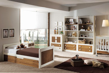 Детская, отделка светлый орех и кремовый матовый лак, арт. MG.BD.JM.22, MUGALI