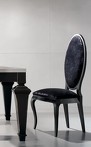 Стул, отделка черный блестящий лак (NEGRO PIANO), ткань черный велюр (MAROCCO FLEUR NEGRO), арт. EB.CH.BH.17, LA EBANISTERIA