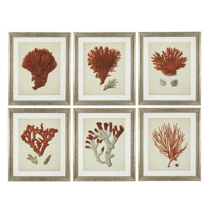 Комплект из шести картин Antique red corals