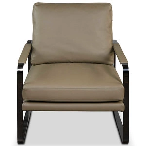 Кресло отделка экокожа Omega-48, черный глянцевый металл