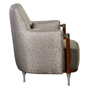 Кресло Madison отделка ткань кат. B, ткань кат. B, глянцевый орех 2018, цвет металла хром, детали зеленый мрамор