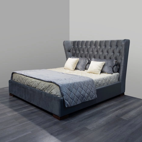 Кровать отделка шпон махагона C, ткань velour 12 от FRATELLI BARRI, FB.BD.SLN.702