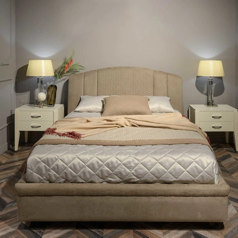 Кровать с решеткой отделка ткань Suede TL04 от FRATELLI BARRI, FB.BD.SLN.719