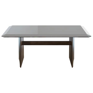 Обеденный стол отделка шпон ореха F, серый глянцевый лак
