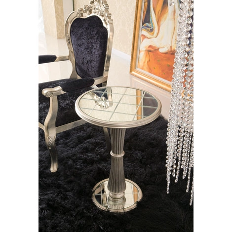 Приставной столик отделка сусальное серебро, покрытое лаком шампань, зеркало от FRATELLI BARRI, FB.ST.FL.101
