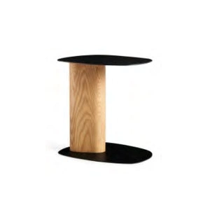Приставной столик отделка натуральное дерево, черный лак
