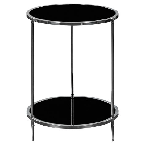 Приставной столик Lloyd отделка черное стекло, цвет металла полированная сталь от FRATELLI BARRI, FB.ST.LD.10