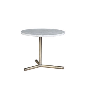 Приставной столик Preston отделка мрамор Bruno perla extra, цвет металла латунь