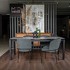 Обеденный стол отделка закаленное стекло с керамикой, черный металл от MOD INTERIORS, MDI.DT.TOL.5, 5-я фотография мини