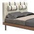 Кровать с решеткой отделка шпон ореха F, ткань 82, темная эко кожа 162 от MOD INTERIORS, MDI.BD.MRB.46, 5-я фотография мини