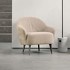 Кресло Patio отделка ткань кат. C col. Gianni 991478-09 Sand, кожа кат. 60 col. Nubuck 892541-60 Clay, черные ножки от MOD INTERIORS, MDI.ACH.TEL.1127, 1-я фотография мини