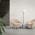 Кресло Patio отделка ткань кат. C col. Gianni 991478-09 Sand, кожа кат. 60 col. Nubuck 892541-60 Clay, черные ножки от MOD INTERIORS, MDI.ACH.TEL.1127, 2-я фотография мини