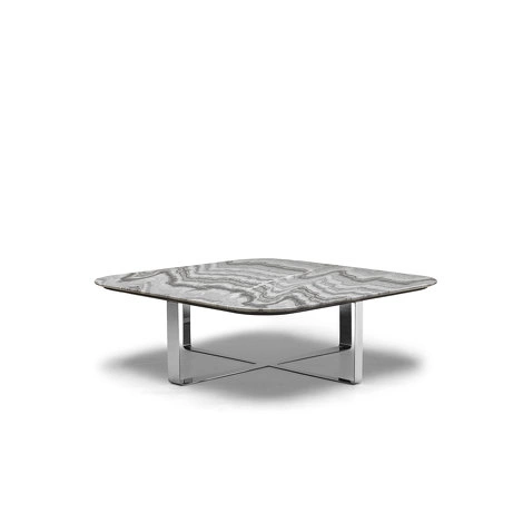 Журнальный столик Hamptons отделка мрамор Ash gray, цвет металла полированная сталь от FRATELLI BARRI, FB.ET.HS.7