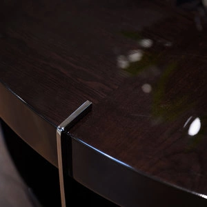 Журнальный столик Vivienne отделка глянцевый ясень Mocha, цвет металла дымчатый хром