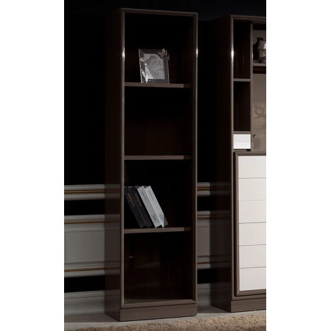 Книжный шкаф, отделка бежево-серый блестящий лак от FRANCESCO CESARE, FC.BC.CFL.15
