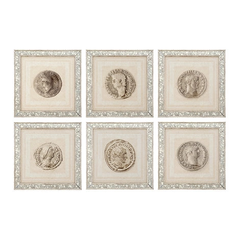 Комплект из шести картин Roman Coins СНЯТО С ПРОИЗВОДСТВА от EICHHOLTZ, EH.PCT.ACC.837