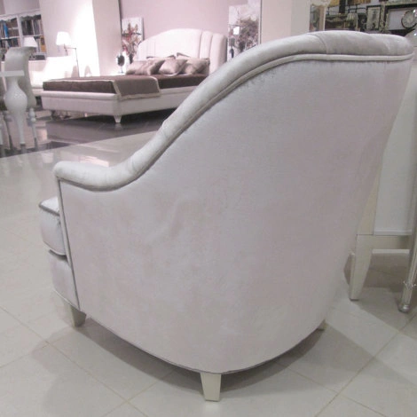 Кресло отделка серебряное напыление, ткань серебристо-серый велюр от FRATELLI BARRI, FB.ACH.MES.675