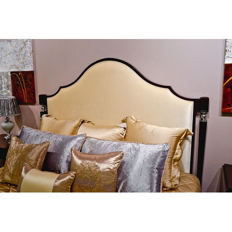 Кровать с решеткой отделка шпон вишни C, ткань светло-бежевый велюр от FRATELLI BARRI, FB.BD.MES.2