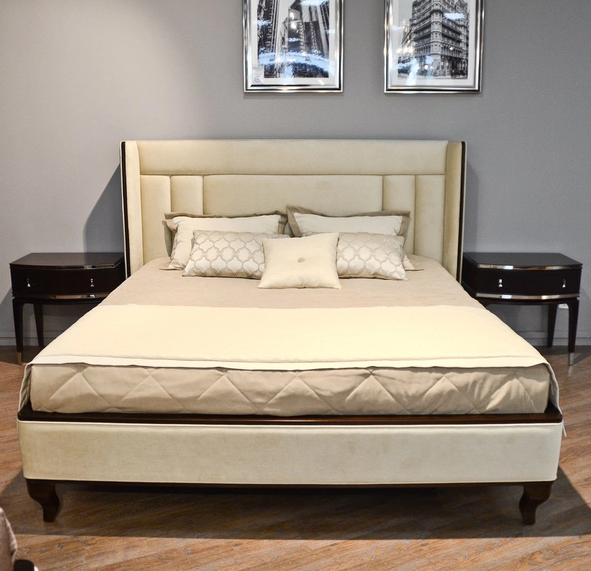 Кровать с решеткой отделка шпон махагон F, ткань Anyzo-40 от FRATELLI BARRI, FB.BD.RIM.202
