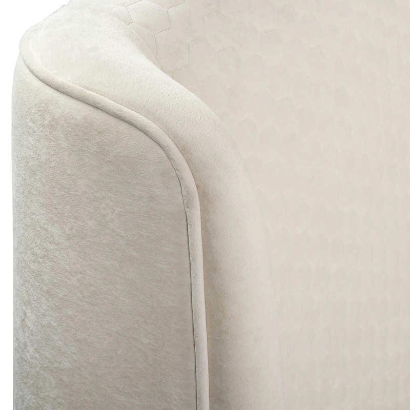 Кровать с решеткой отделка жемчужный белый лак, ткань Tiffany-01 от FRATELLI BARRI, FB.BD.RM.691