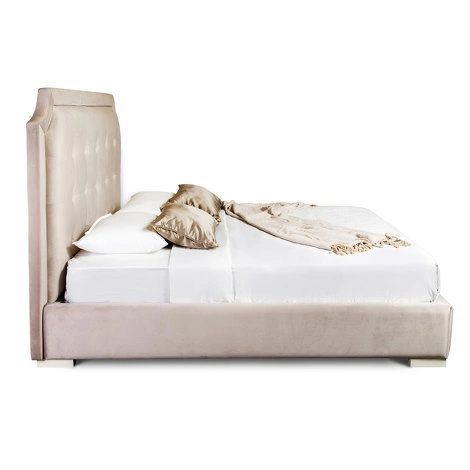Кровать с решеткой отделка ткань Velour 220-03, ножки бежевый лак от FRATELLI BARRI, FB.BD.SLN.685