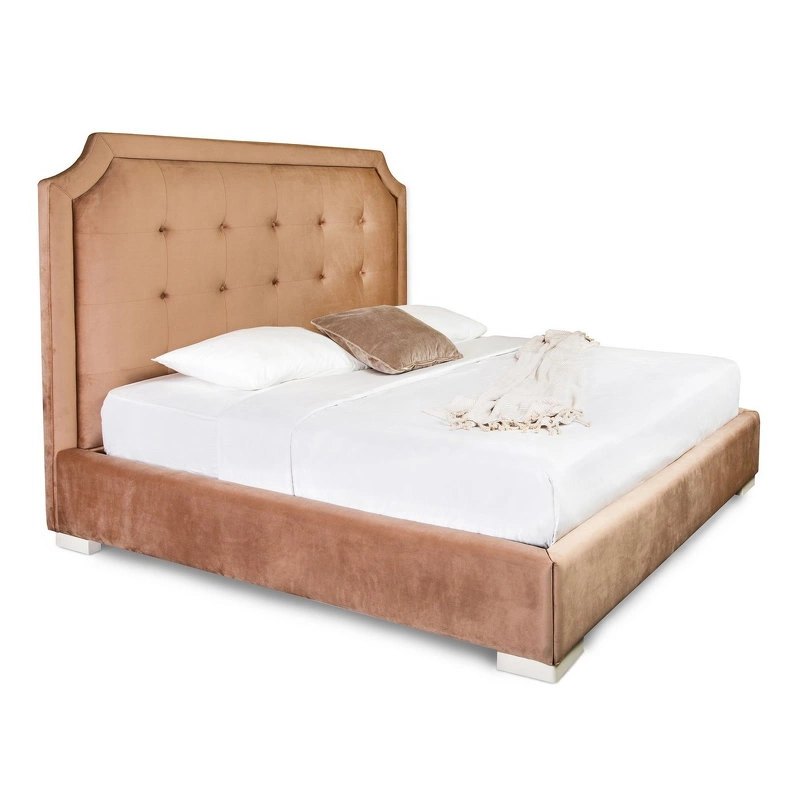 Кровать с решеткой отделка ткань Velour 220-11, ножки бежевый лак от FRATELLI BARRI, FB.BD.SLN.686