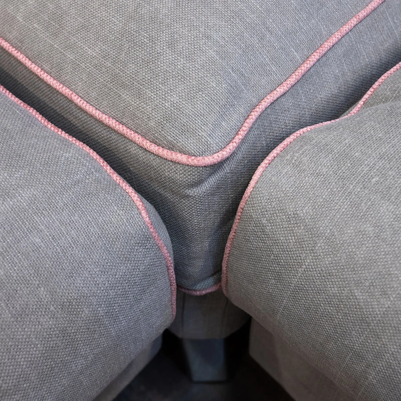Модульный диван Blink Day(правый угол) отделка ткань кат.B, кант Evita 991373-12 Light Pink, черный хром, С2+ от MOD INTERIORS, MDI.SF.TEL.736