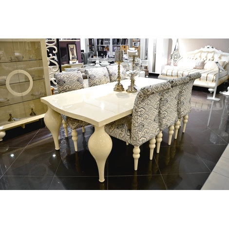 Обеденный стол отделка бежевый блестящий лак beige gloss lacquer от FRATELLI BARRI, FB.DT.PL.129