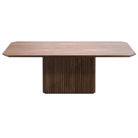Обеденный стол отделка шпон ореха F, темно-серый матовый лак от MOD INTERIORS, MDI.DT.MN.8