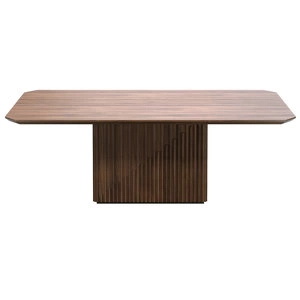 Обеденный стол отделка шпон ореха F, темно-серый матовый лак
