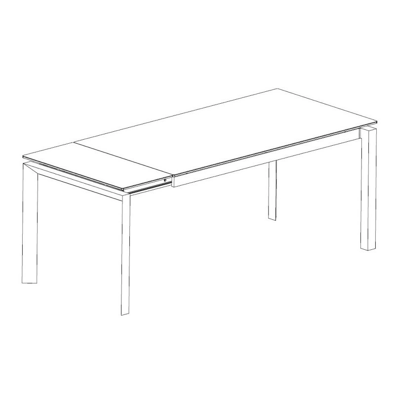 Обеденный стол отделка закаленное стекло с керамикой, темно-серый металл от MOD INTERIORS, MDI.DT.TOL.4