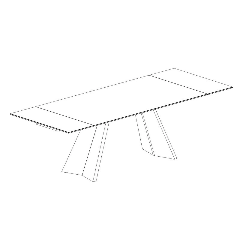 Обеденный стол отделка закаленное стекло с керамикой, черный металл от MOD INTERIORS, MDI.DT.TOL.14
