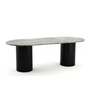Обеденный стол отделка мрамор, черный лак