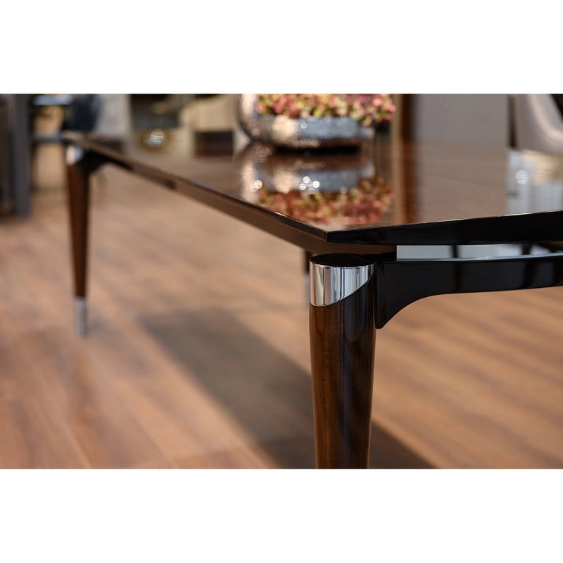 Обеденный стол Madison отделка глянцевый орех 2018, цвет металла хром от FRATELLI BARRI, FB.DT.MS.7