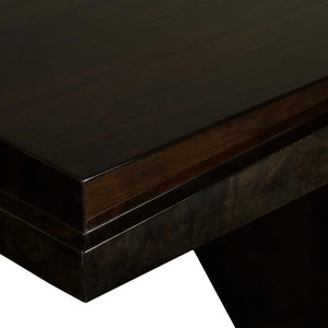 Обеденный стол Vermont отделка глянцевый орех Crystal, цвет металла полированная сталь