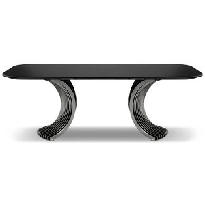 Обеденный стол Vivienne отделка глянцевый ясень Mocha, цвет металла дымчатый хром