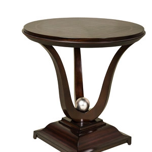 Приставной стол отделка шпон махагона C, декор серебряное напыление