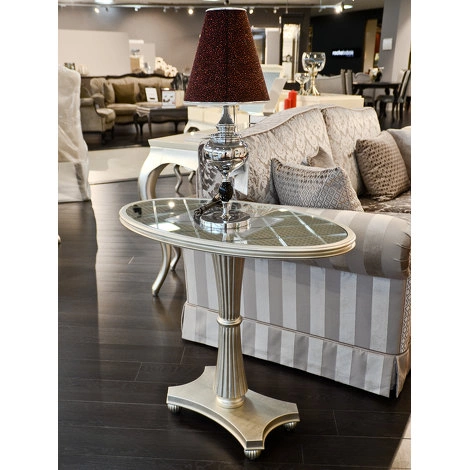 Приставной столик отделка сусальное серебро, покрытое лаком шампань, зеркало от FRATELLI BARRI, FB.ST.FL.102