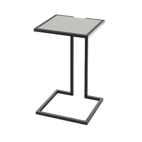 Приставной столик отделка закаленное стекло с керамикой, темно-серый металл от MOD INTERIORS, MDI.ST.TOL.15