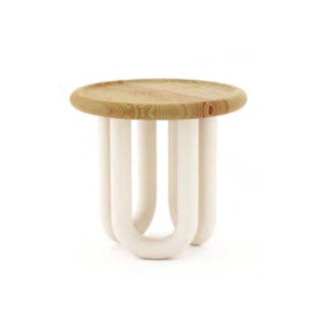 Приставной столик отделка бело-кремовый лак, натуральное дерево от MOD INTERIORS, MDI.ST.WS.56