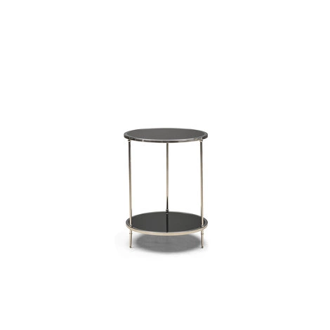 Приставной столик Lloyd отделка черное стекло, цвет металла латунь от FRATELLI BARRI, FB.ST.LD.9