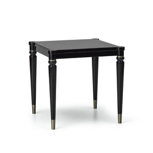 Приставной столик Lloyd отделка черный глянцевый ясень, цвет металла латунь