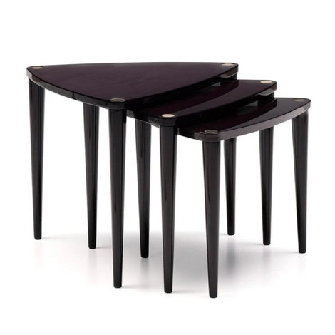 Приставной столик Lloyd (3 шт) отделка черный глянцевый ясень, цвет металла латунь от FRATELLI BARRI, FB.ST.LD.12